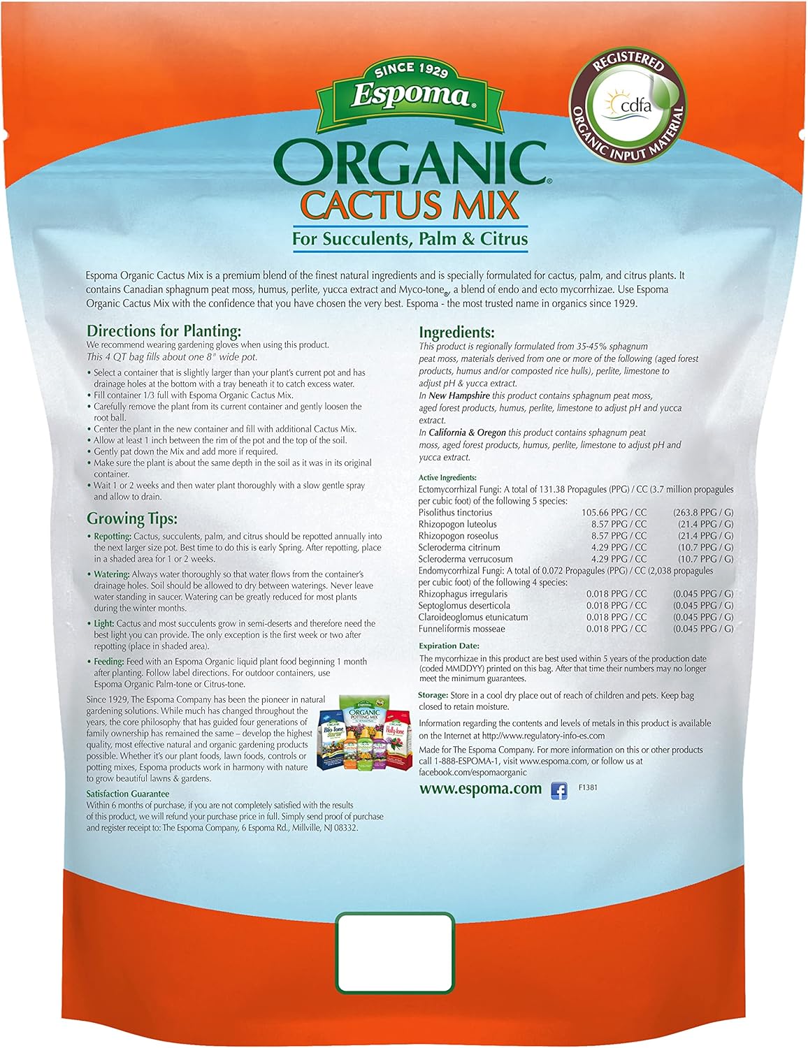 8 qt Organic Cactus Potting Soil Mix, Pack of 2 D279223