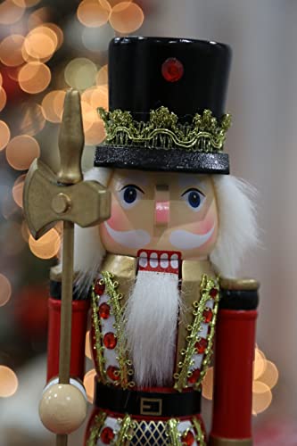 14 inches Wooden Nutcracker Christmas Decoration White T21316