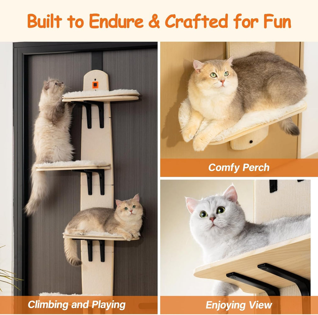 4-Levels Over Door Cat Climber with Removable Soft Mat R76635