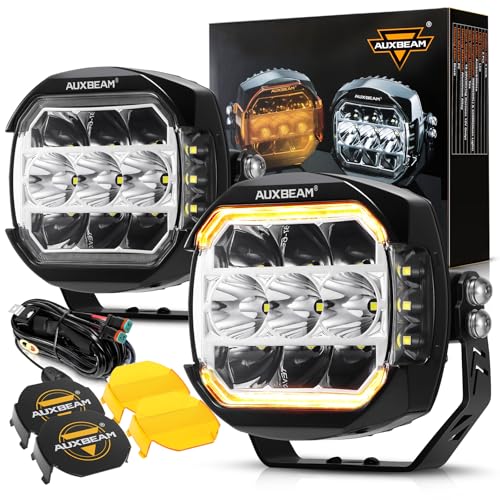 72W LED Rectangle Offroad Cube Spotlights with Amber DRL Z148