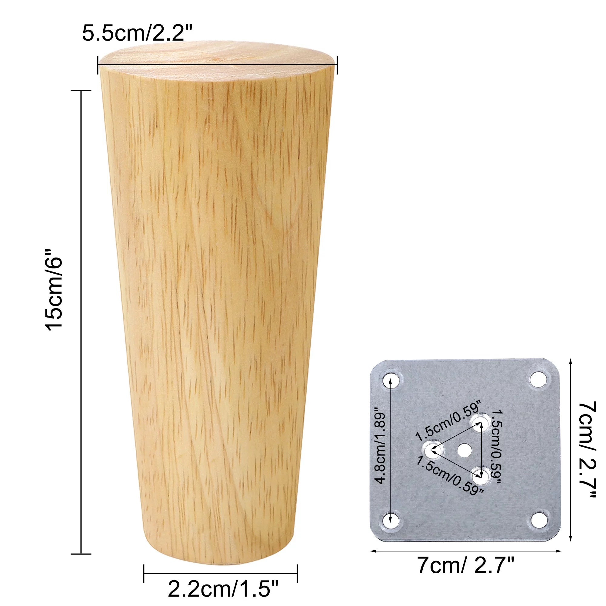 Hardwood Sofa Replacement Legs 6 Inch 4Pcs V26030