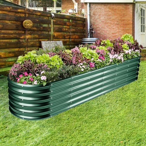 8ft Galvanized Raised Garden Bed Kit, Silver, 108 Gallon Capacity W730667