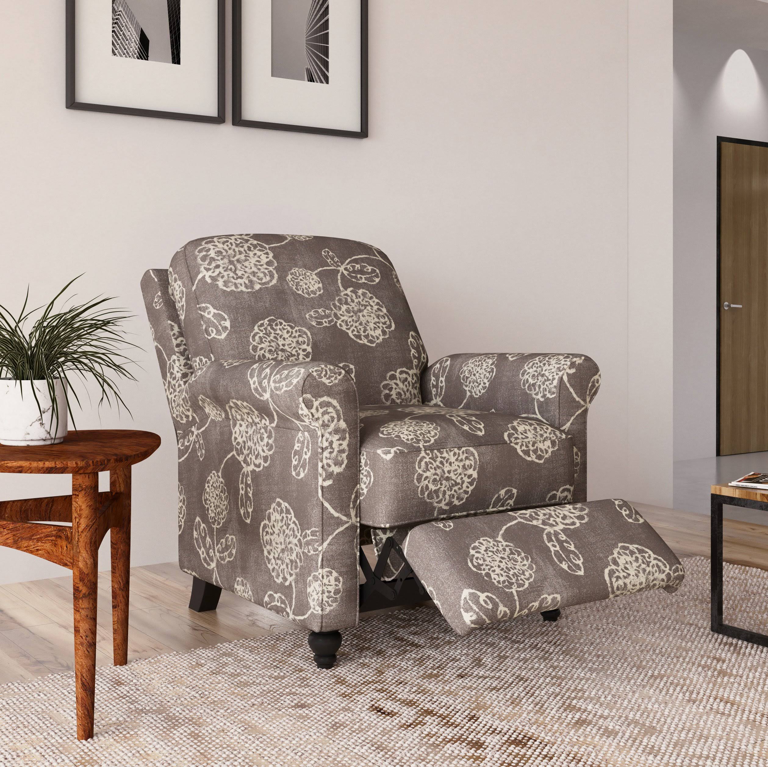 Warm Multi Floral Push Back Recliner Chair I91926