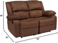 Chocolate Brown Microfiber Loveseat with Two Built-in Recliners B5383
