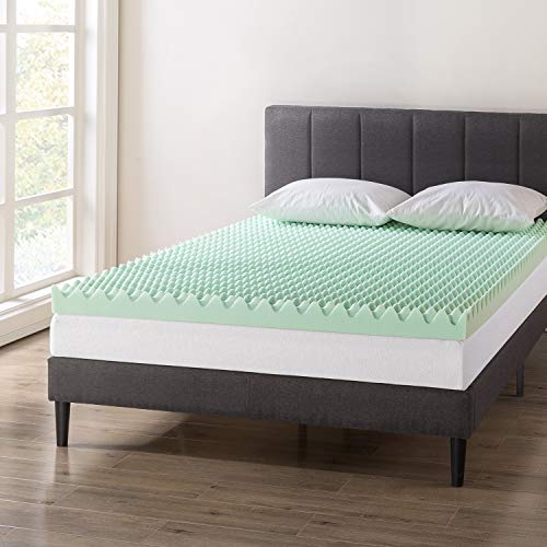 2 Inch Egg Crate Memory Foam Mattress Topper, Full, Green A12647