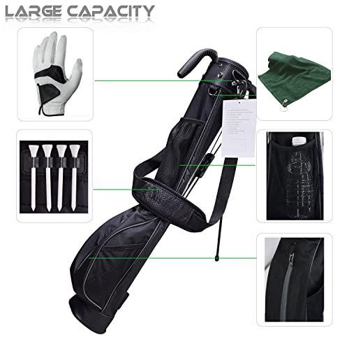 Lightweight Mini Golf Stand Bag with Rain Cover and Removable Padded Shoulder Strap I586522