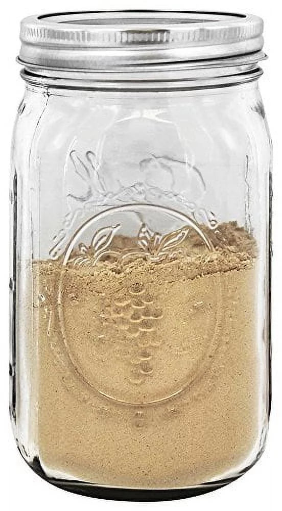 Wide Mouth Quart 32-Ounces Mason Jar with Lid and Band S651004