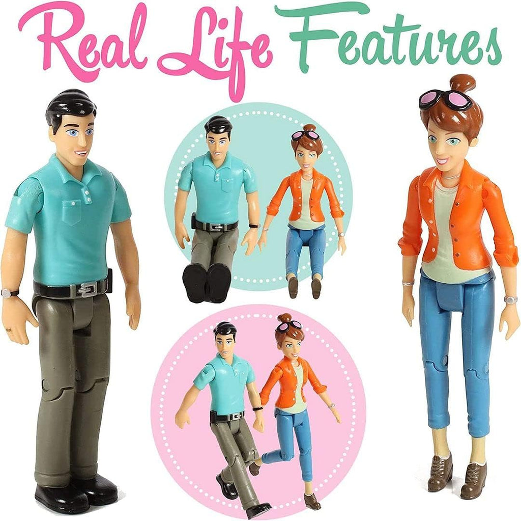 Set of 2 Dollhouse People Action Figures Y621