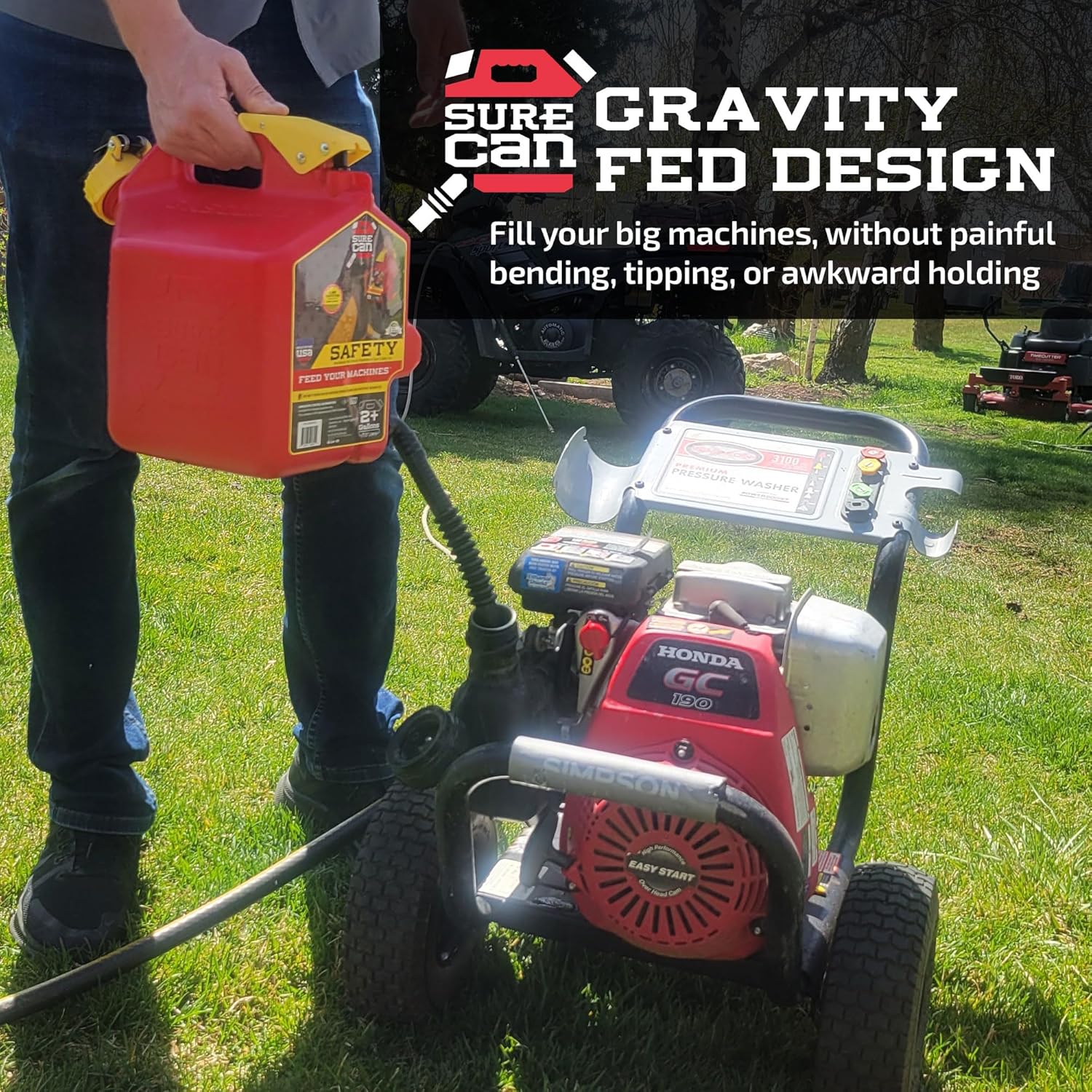 2 Gallon Red Safety Container with Rotating Spout W839742