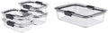 8-Piece Clear Glass Food Storage Containers with Lids T62161