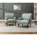 Faux Leather Accent Chair with Button-Tufted Back and Wood Legs Z4987