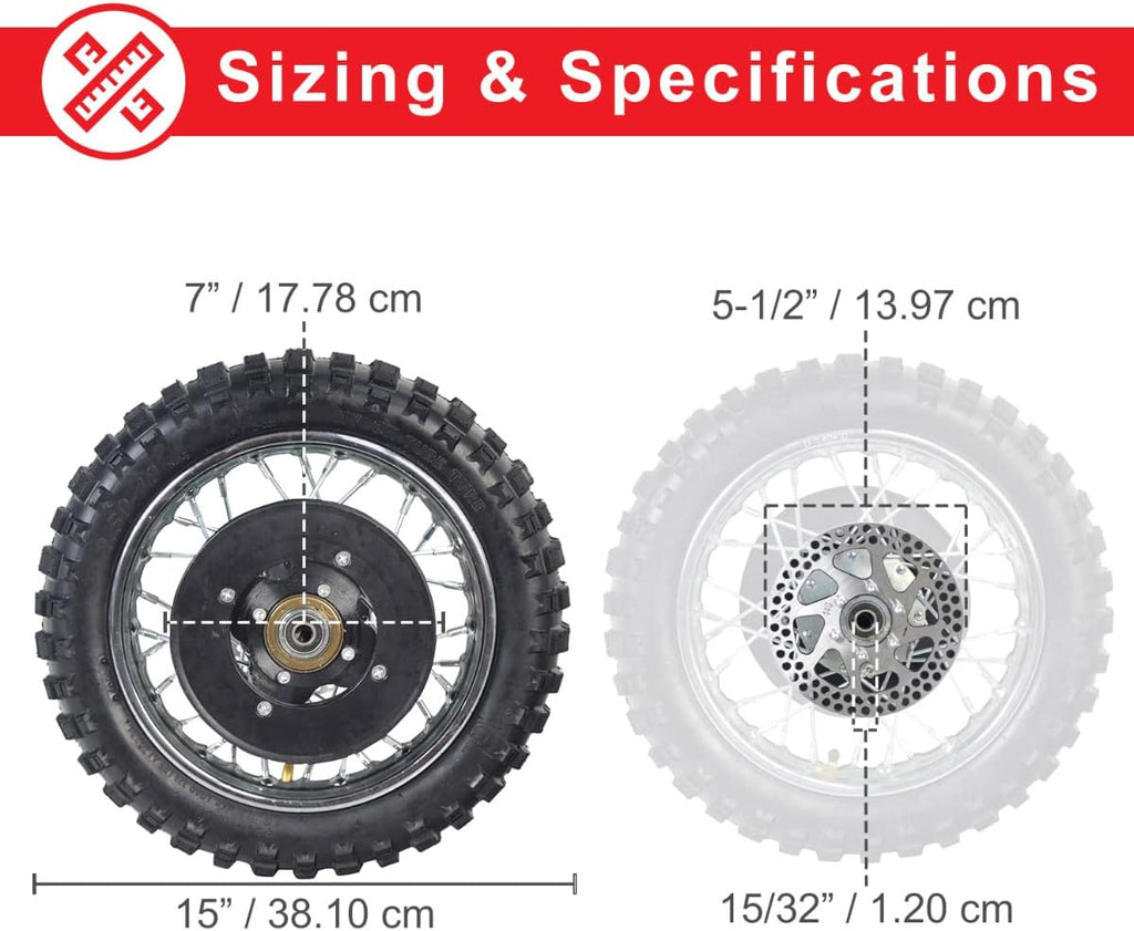 2.5-10 Knobby Tread Tire Rear Wheel Assembly with 80 Tooth Sprocket S682719