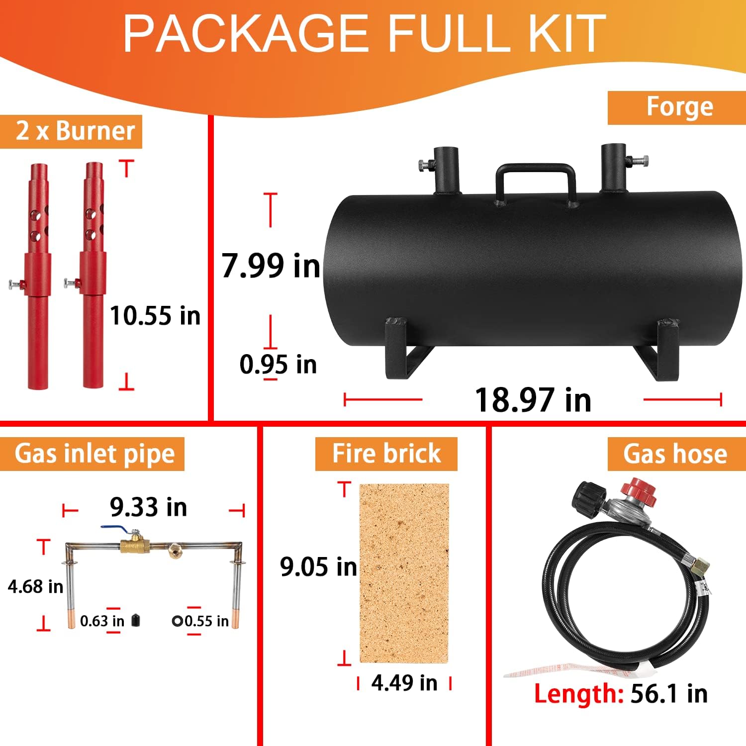 Double Burner Portable Propane Forge 19" x 6.75 x 3.5" T19545