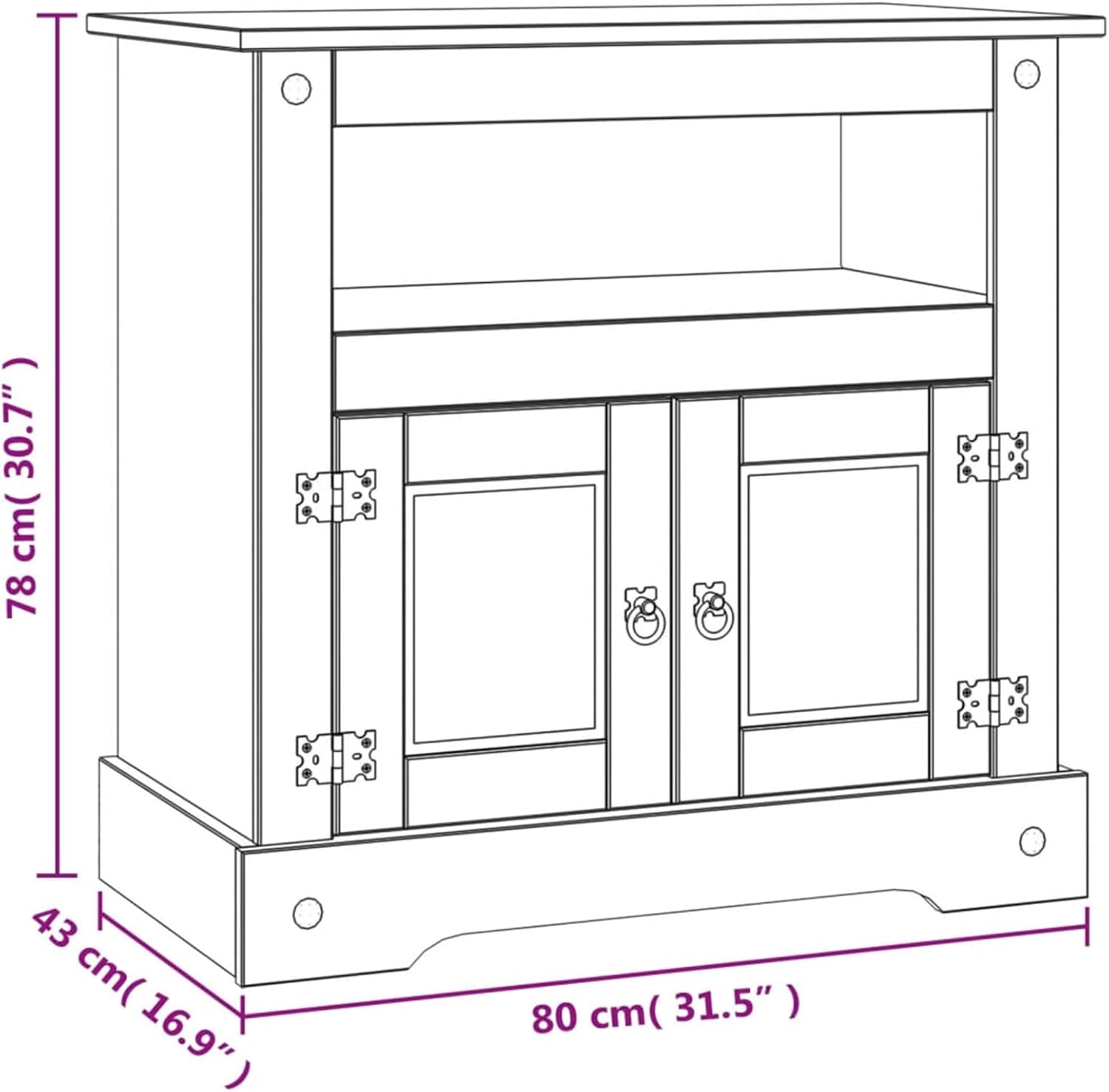 TV Stand Mexican Pine J7900