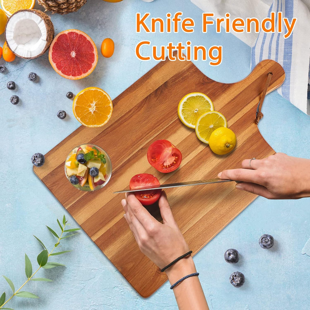 Acacia Wood Cutting Board with Handle 17"X11" H432