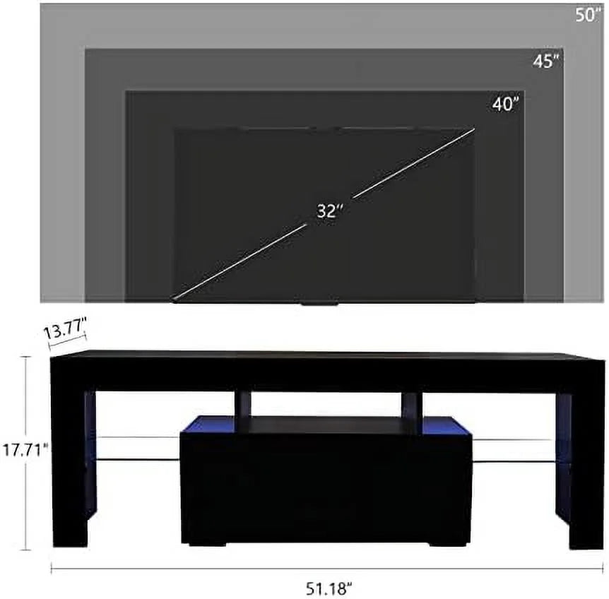 Modern TV Stand with 2 Cabinets Entertainment Center Wood TV Unit V2998