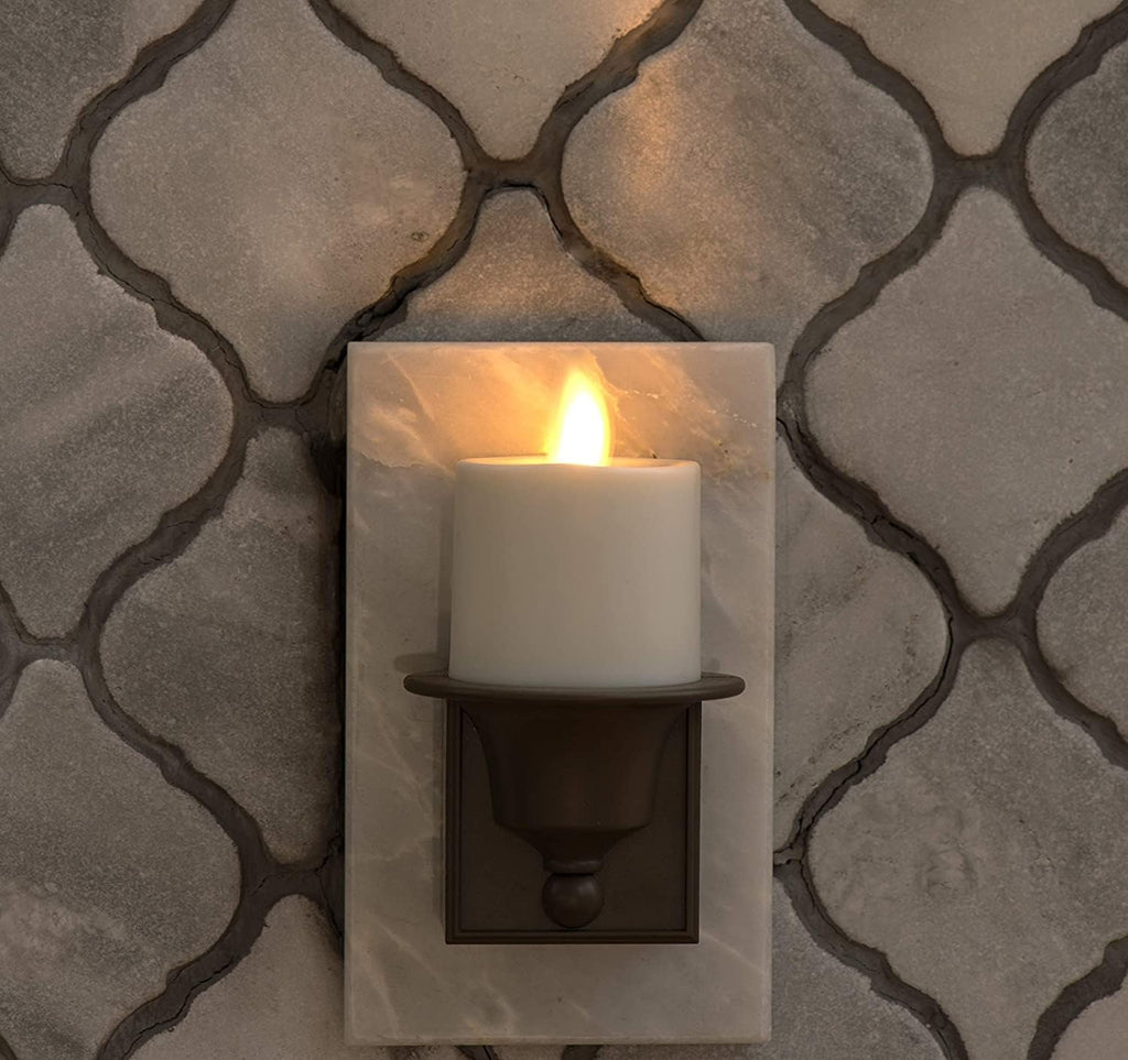 Set of 3 White Moving Flame Pillar Candle with Remote J29249