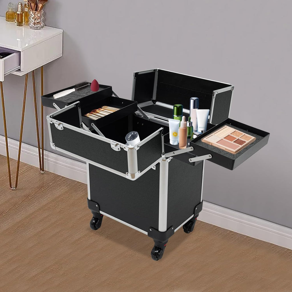 4 in1 Rolling Makeup Case with 4 Trays Q31882