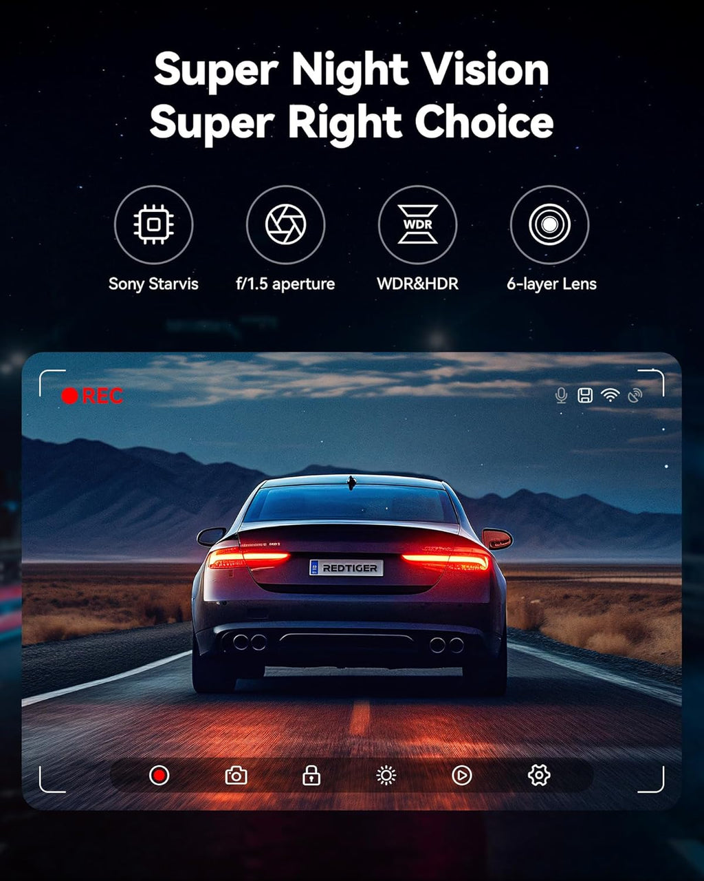 4K/2.5K Full HD Dash Cam with 32GB Card N30642