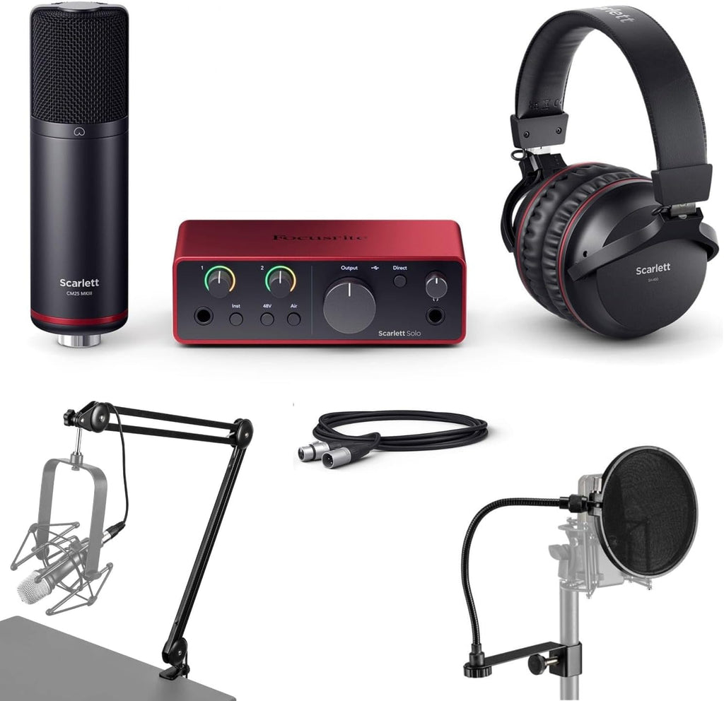 USB Audio Interface with CM25 Condenser Microphone and SH-450 Headphones T21985