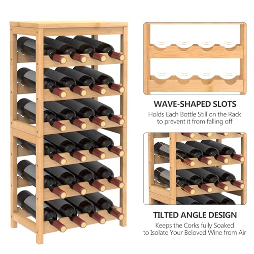 12 Bottles 3 Tier Bamboo Wine Rack C404576