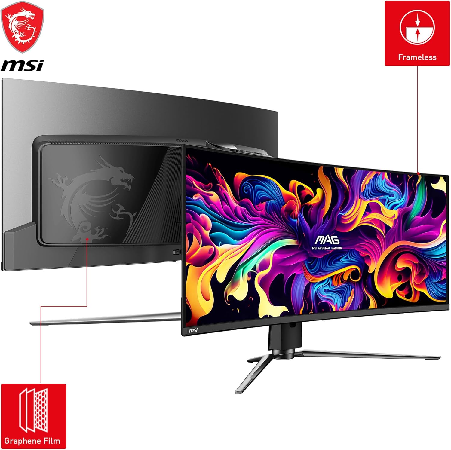 34-inch Curved OLED Gaming Monitor, 3440 x 1440, 240Hz, Height Adjustable E64435