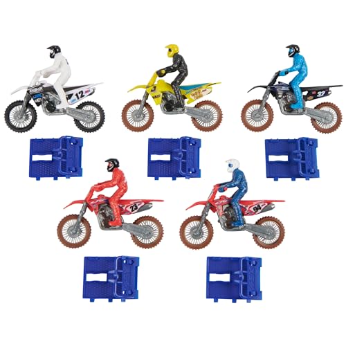 5-Pack 1:24 Scale Die-Cast Motorcycles with Rider Figure Y315