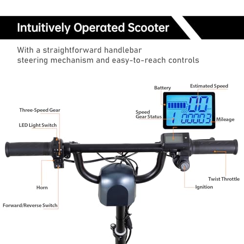 Blue 3-Wheel Folding Mobility Scooter H1530
