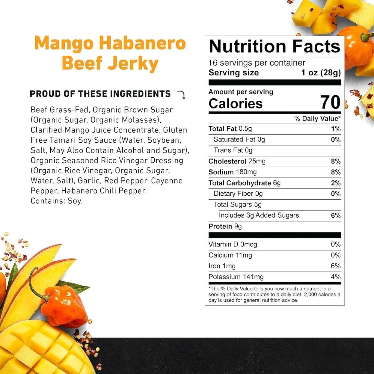 Mango Habanero Beef Jerky 16 Ounce Z468301