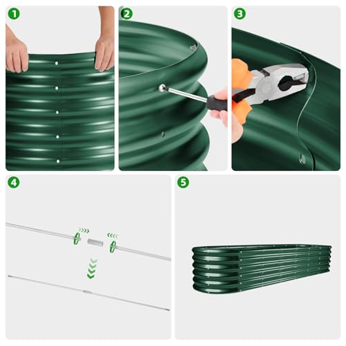 8ft Galvanized Raised Garden Bed Kit, Silver, 108 Gallon Capacity W730667