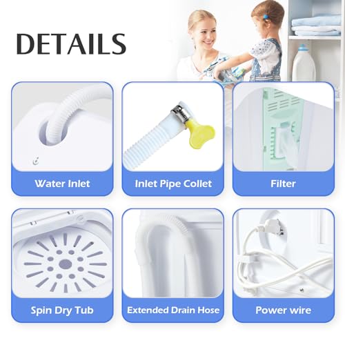 Portable Twin Tub Washer and Dryer Combo with Gravity Drain Pump S262210
