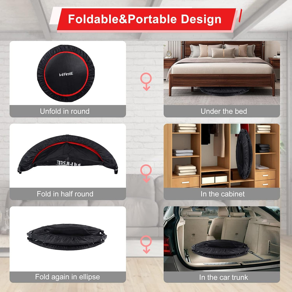 50" Foldable Fitness Trampoline with Adjustable Foam Handle C36388