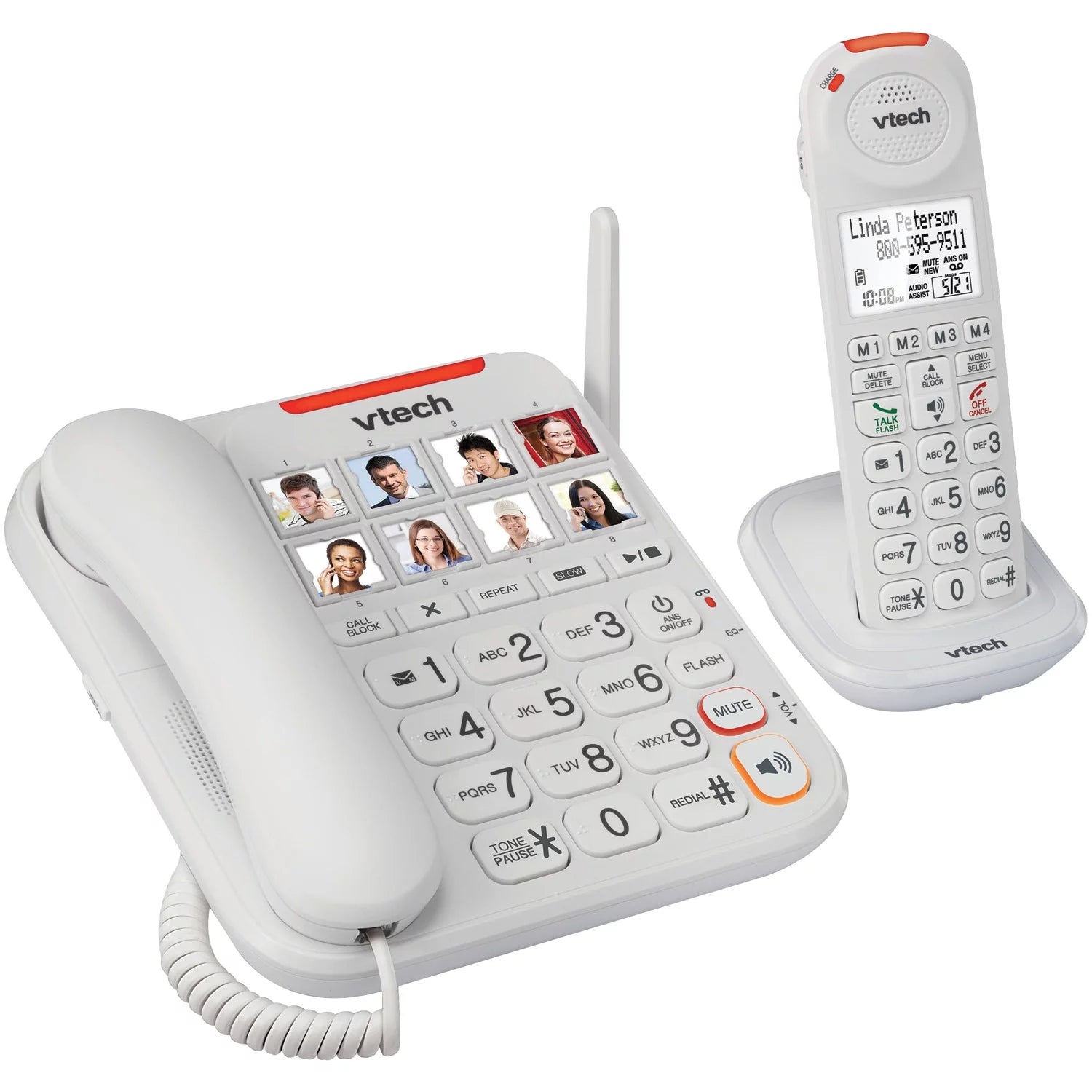 Amplified Corded/Cordless Answering System with Big Buttons & Display L366