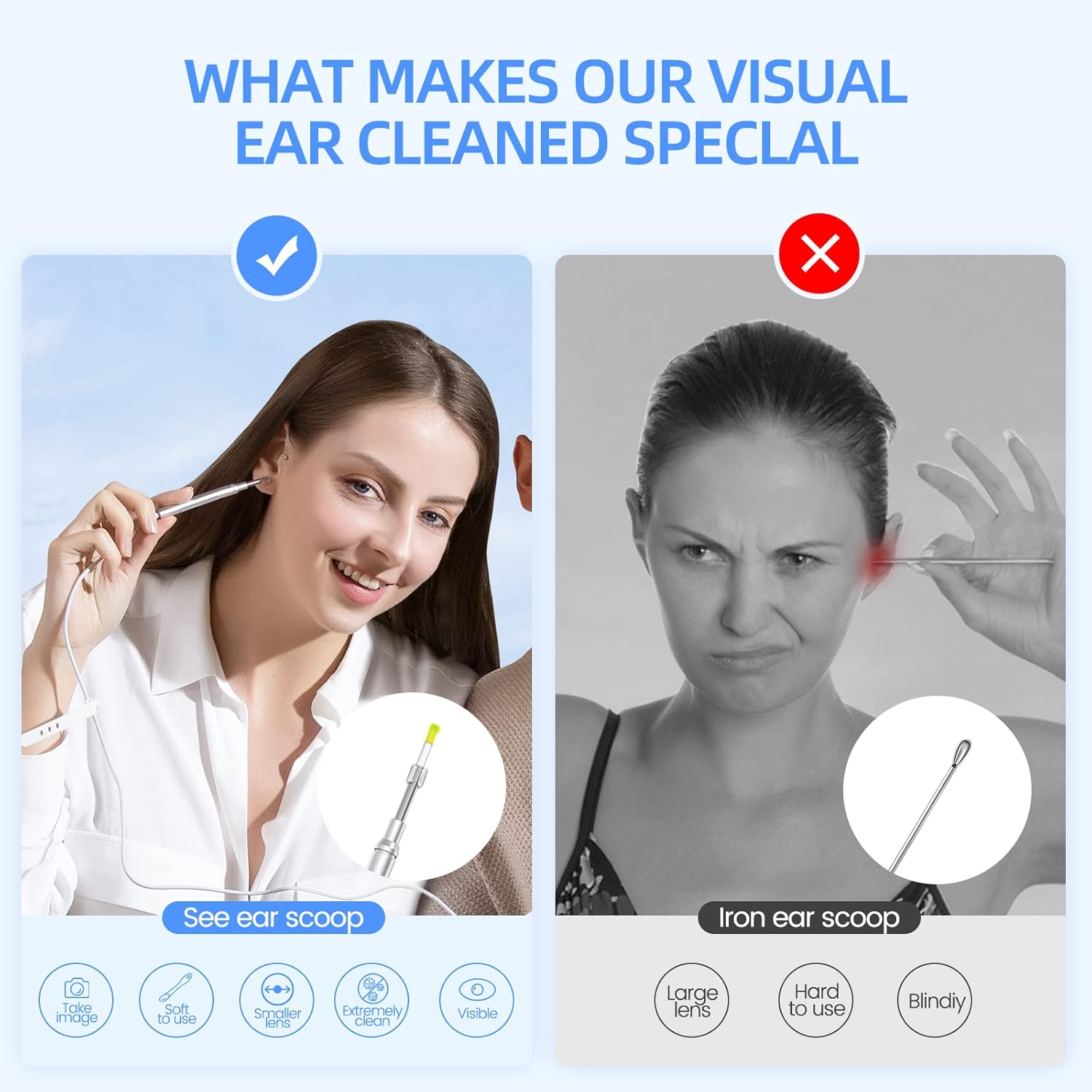 1080P HD Ear Camera with IPS Screen and 32G Card T50009