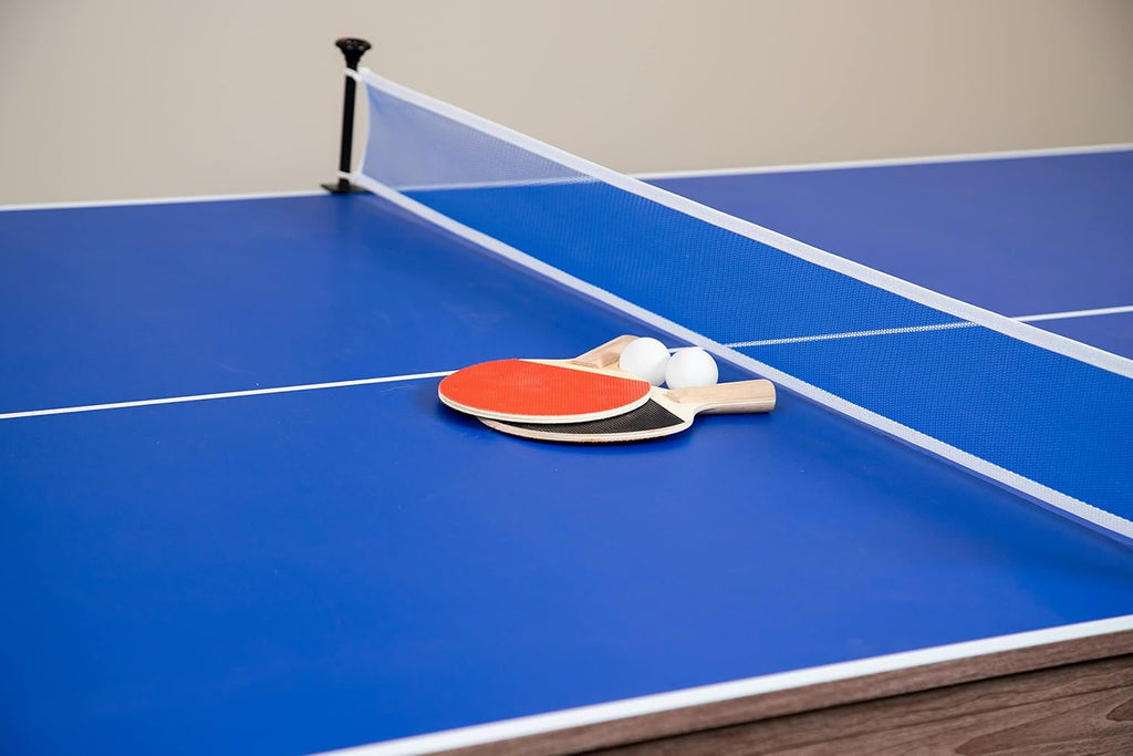 7-ft Air Hockey Table Tennis Combination with Dining Top and Two Storage Benches S105