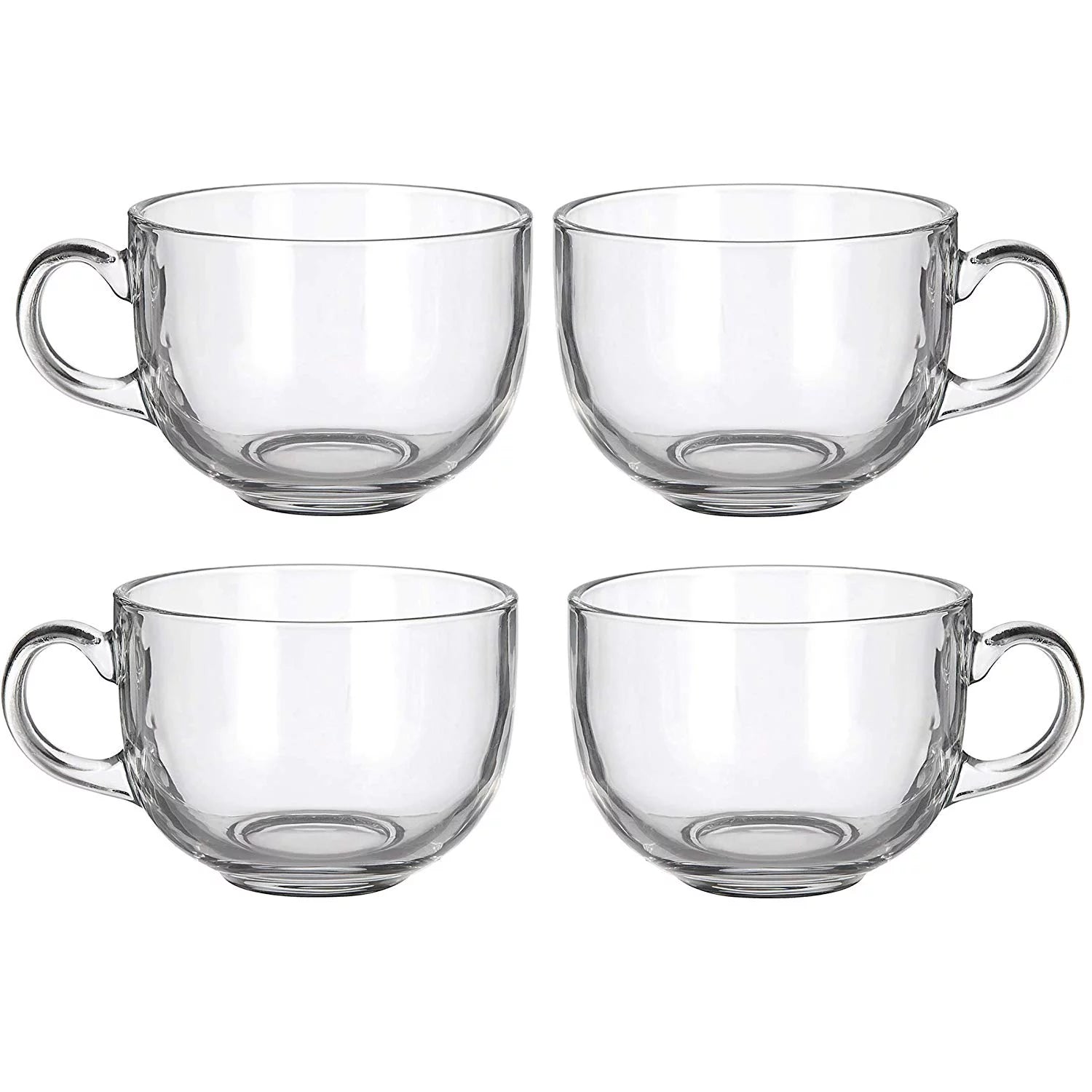 Set of 4 16oz Glass Mug with Handle I82267