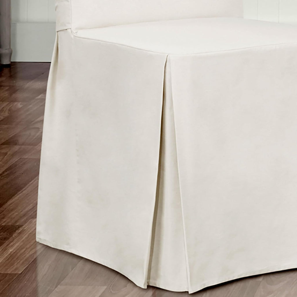White Solid Cotton Dining Chair Slipcover X866226