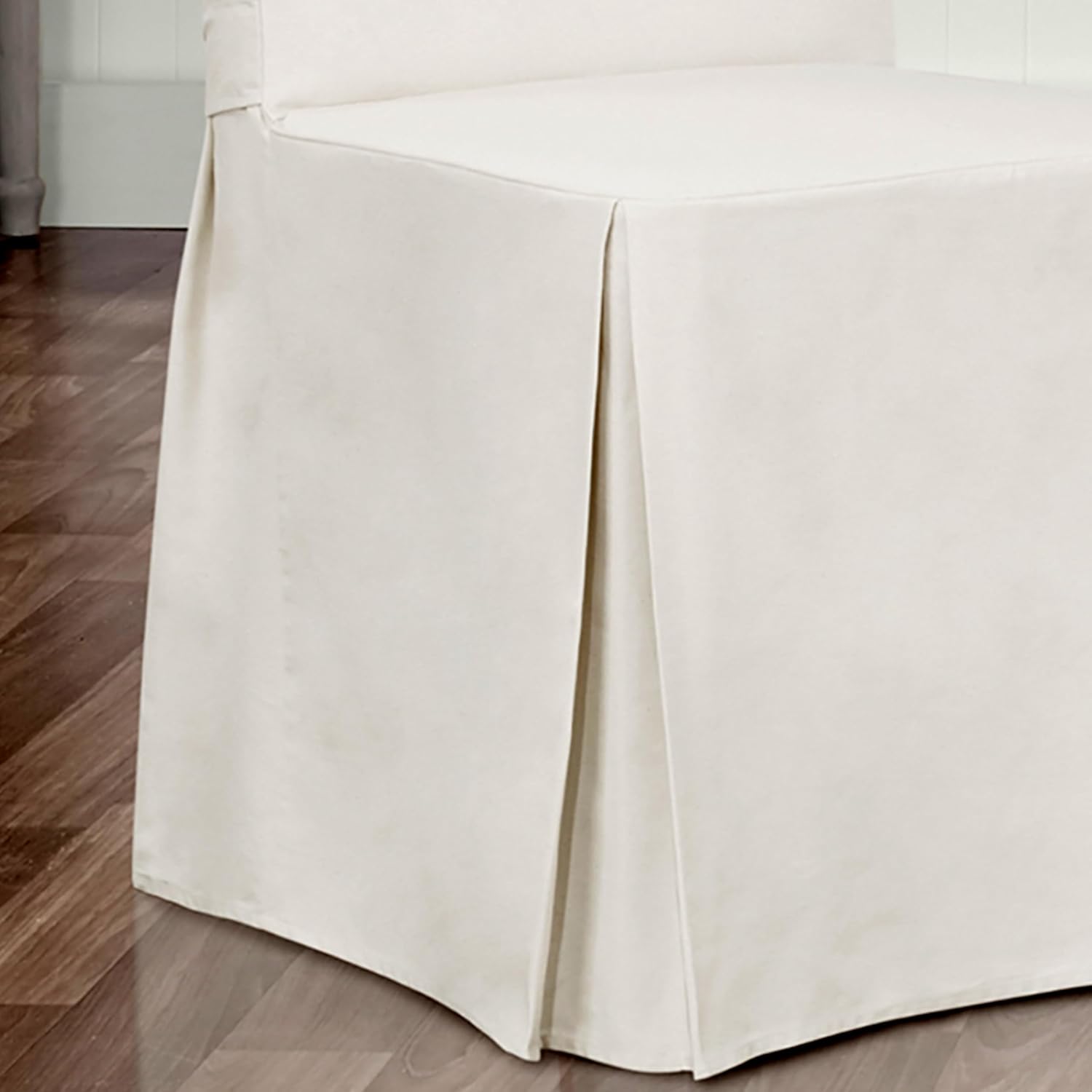 White Solid Cotton Dining Chair Slipcover X866226