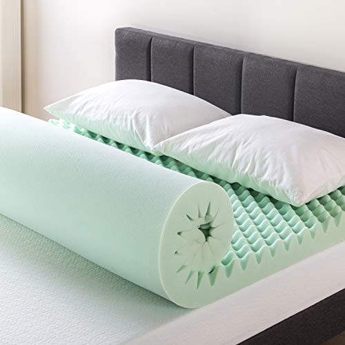 2 Inch Egg Crate Memory Foam Mattress Topper, Full, Green A12647