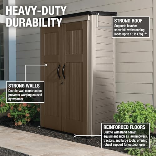 Beige/Brown 4 x 2.5 Ft Resin Outdoor Storage Shed C8861