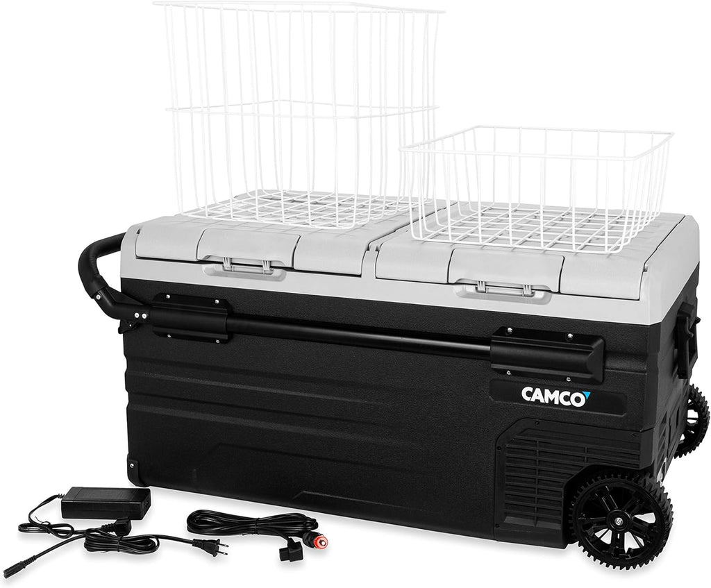 Portable Refrigerator, 95-Liter Compact Fridge/Freezer with Dual Zone Cooling T138
