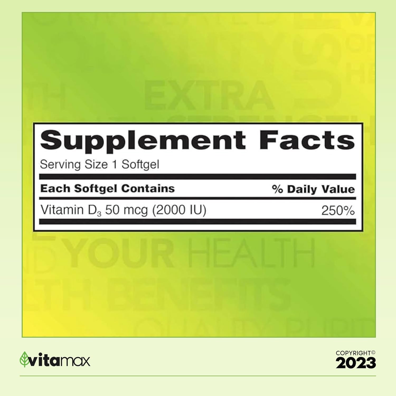 Extra Strength D3 50 mcg, 600 Softgels B55546