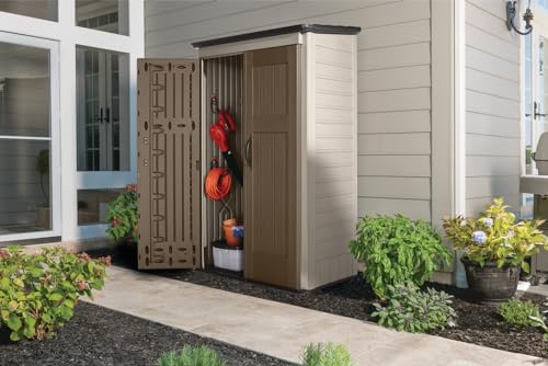 Beige/Brown 4 x 2.5 Ft Resin Outdoor Storage Shed C8861