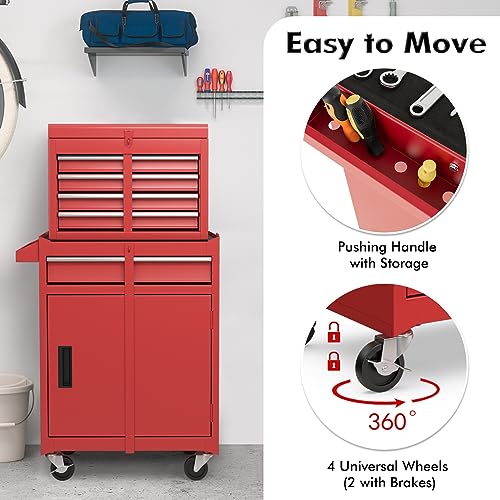 Gray 5-Drawer Rolling Tool Chest with Lockable Wheels I4535