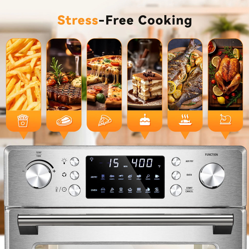 26.4 QT Stainless Steel Convection Air Fryer Oven E649