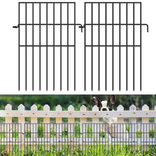 25 Panels No Dig Rustproof Metal Garden Fence, 17in x 27ft B34696