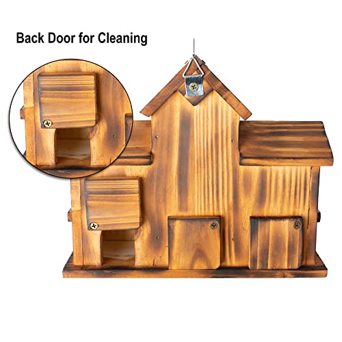 Brown Set of 1 Hanging Birdhouse Z80028