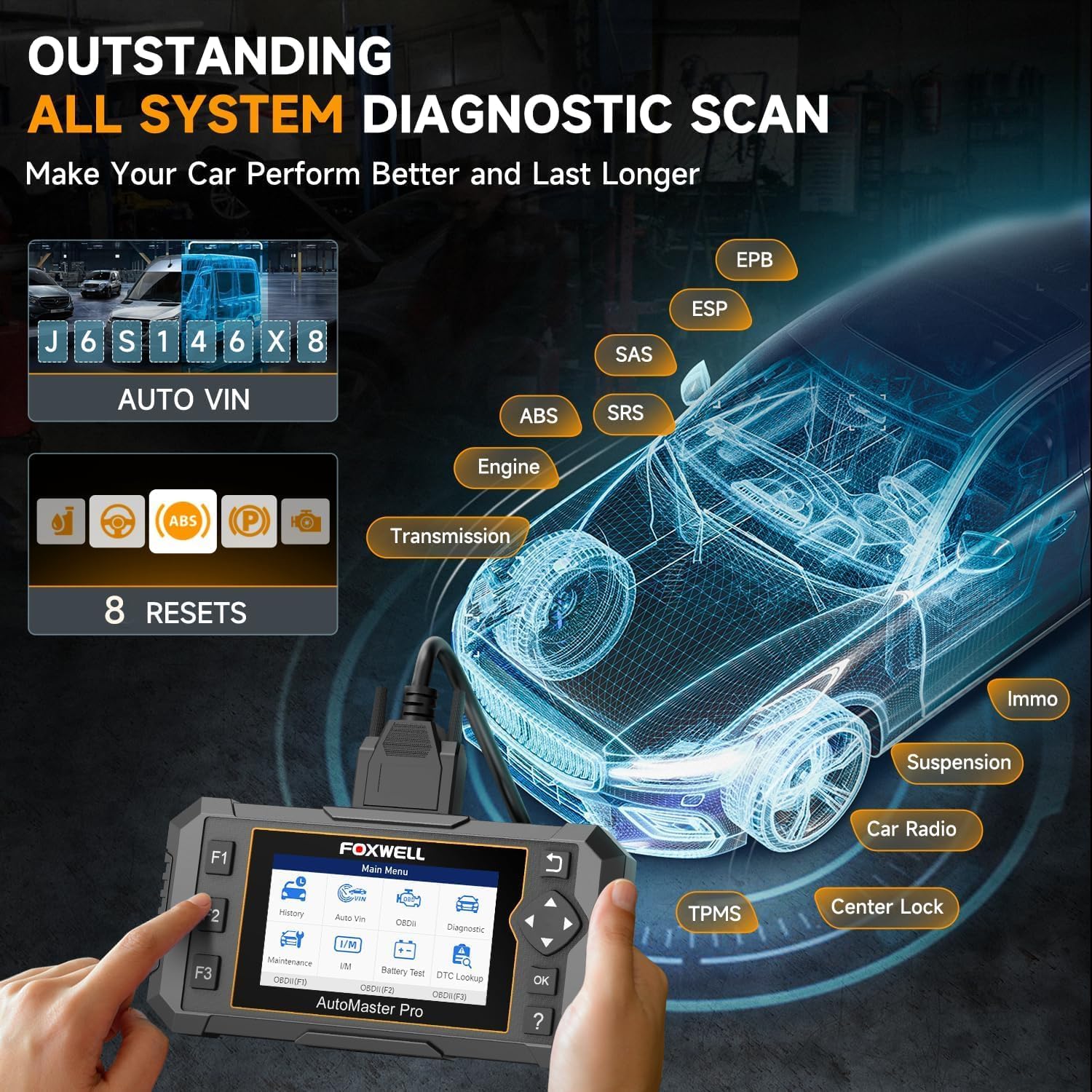 Car Scanner OBD2 Diagnostic Tool with Battery Test Y433873
