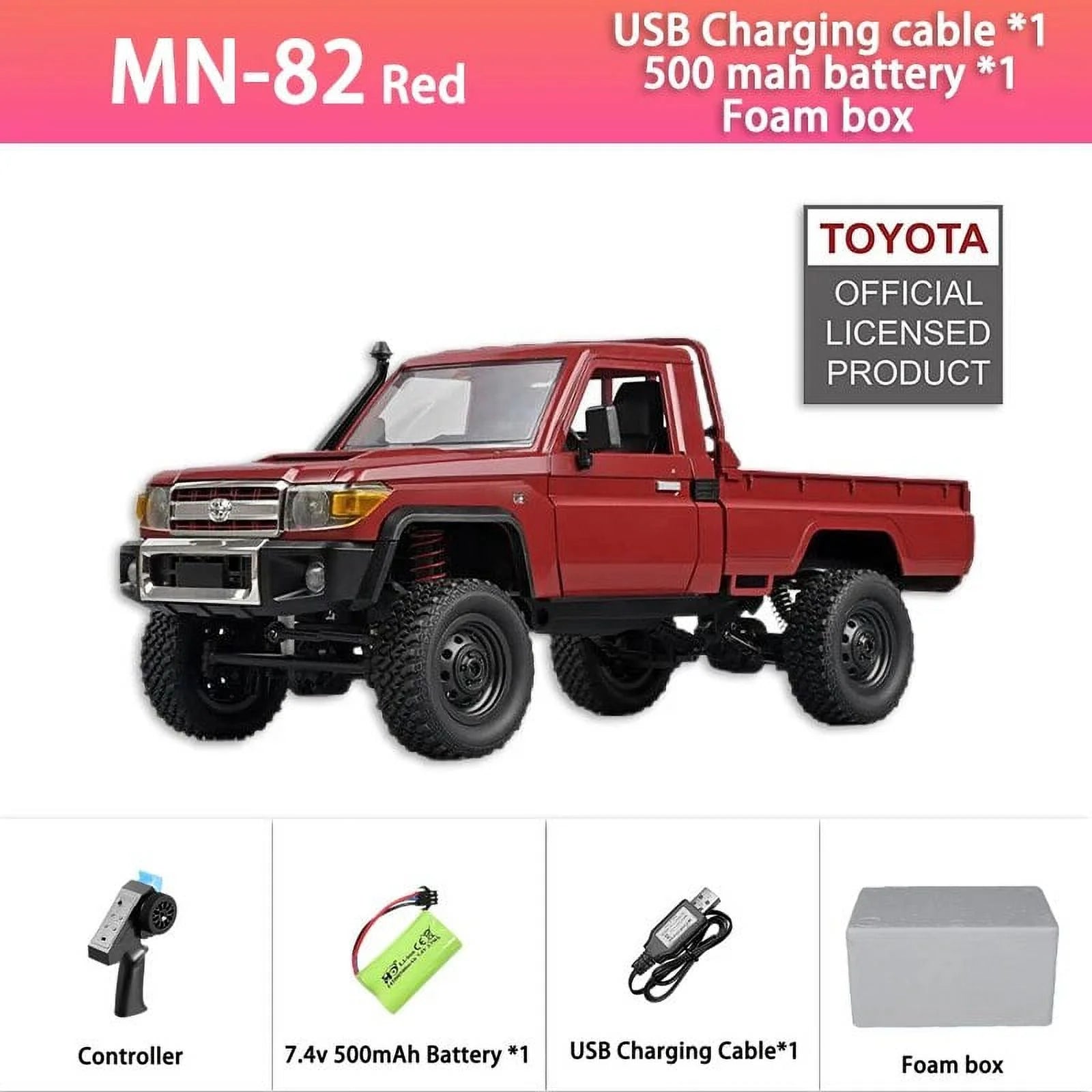 Red 1:12 Remote-controlled Off-road Pickup Truck U3131