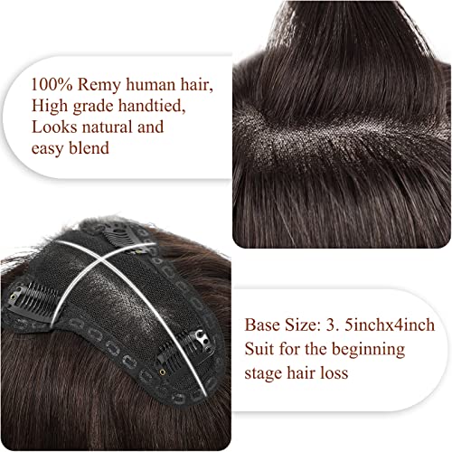 Human Hair Toppers with Bangs Clip in Hair Extensions V7521